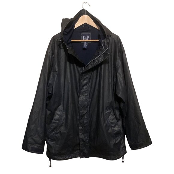 Gap Unisex Waxed Jacket Black Style #776050-00 Sz Medium Oversized - Picture 1 of 15